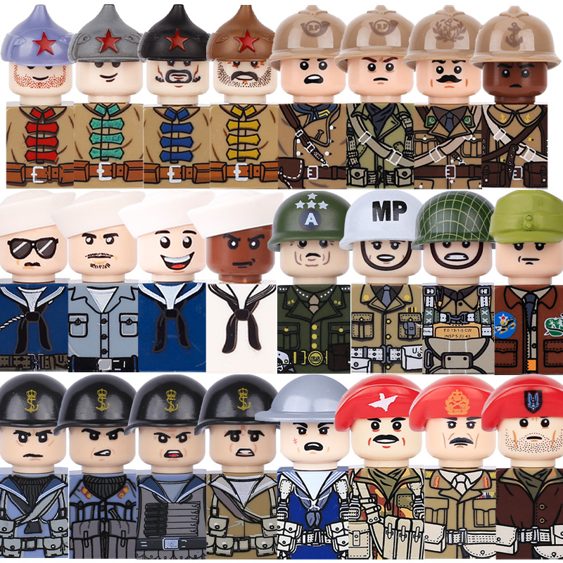 Lego Minifigure Holder - Crianças brinquedo ww2 militar do exército